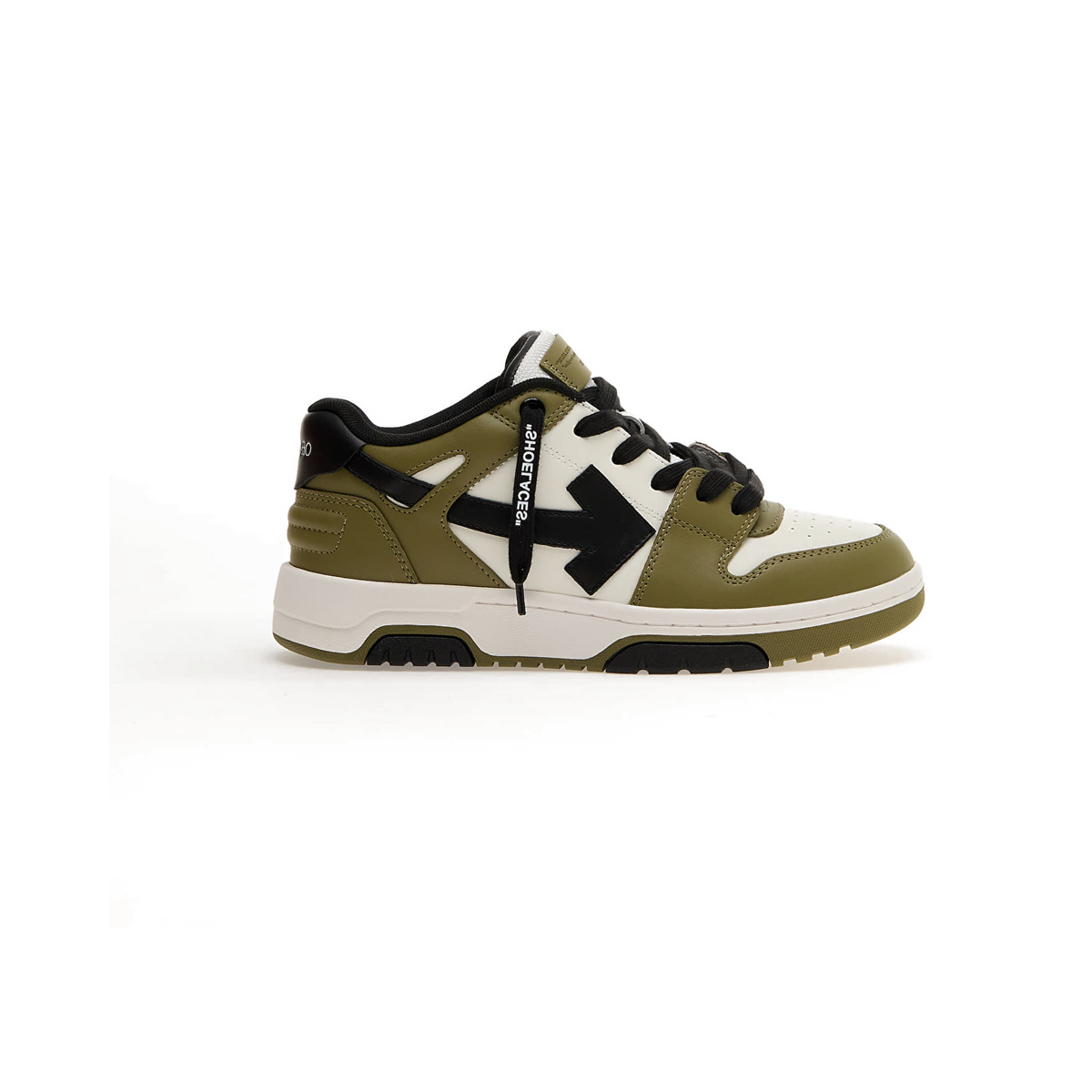 Off-White Out Of Office "White - Olive Green" | OBIA011F24LEA0010154