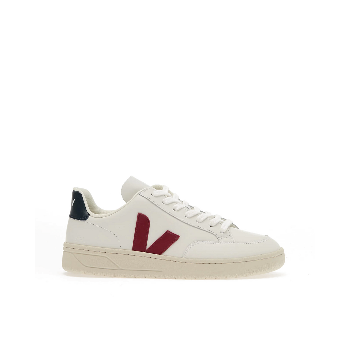 Veja V-12 W Leather "White/Marsala/Nautico" | XD0201955A