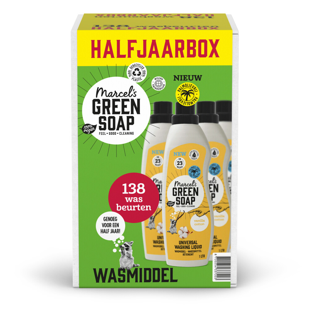Marcel's Green Soap Vanille & Katoen wasmiddel - 138 wasbeurten