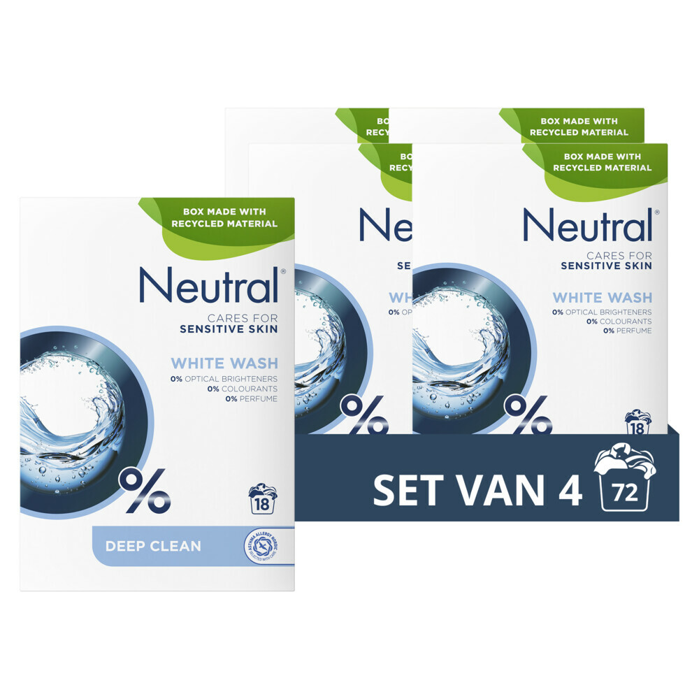 Neutral Normaal waspoeder voor witte was - 72 wasbeurten