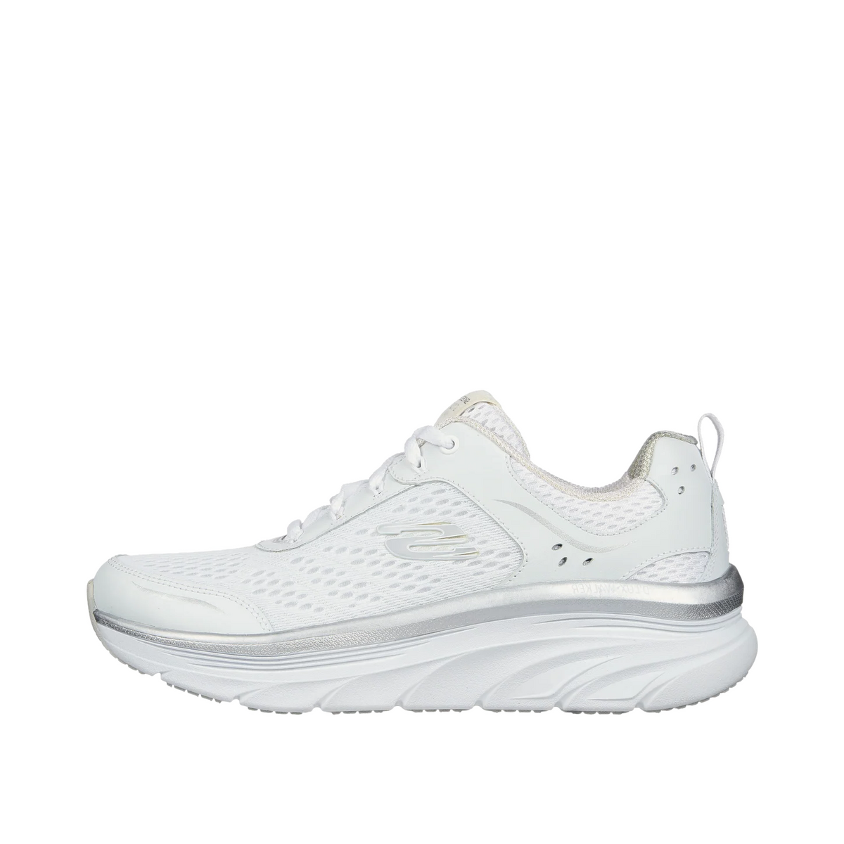 Skechers Relaxed Fit D'Lux Walker - Infinite Motion "White/Silver" | 149023WSL