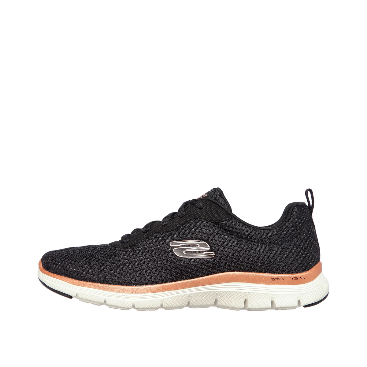 Skechers Flex Appeal 4.0 - Brilliant View Sneaker CM Zwart/Roos Goud, Maat 40, Vegan