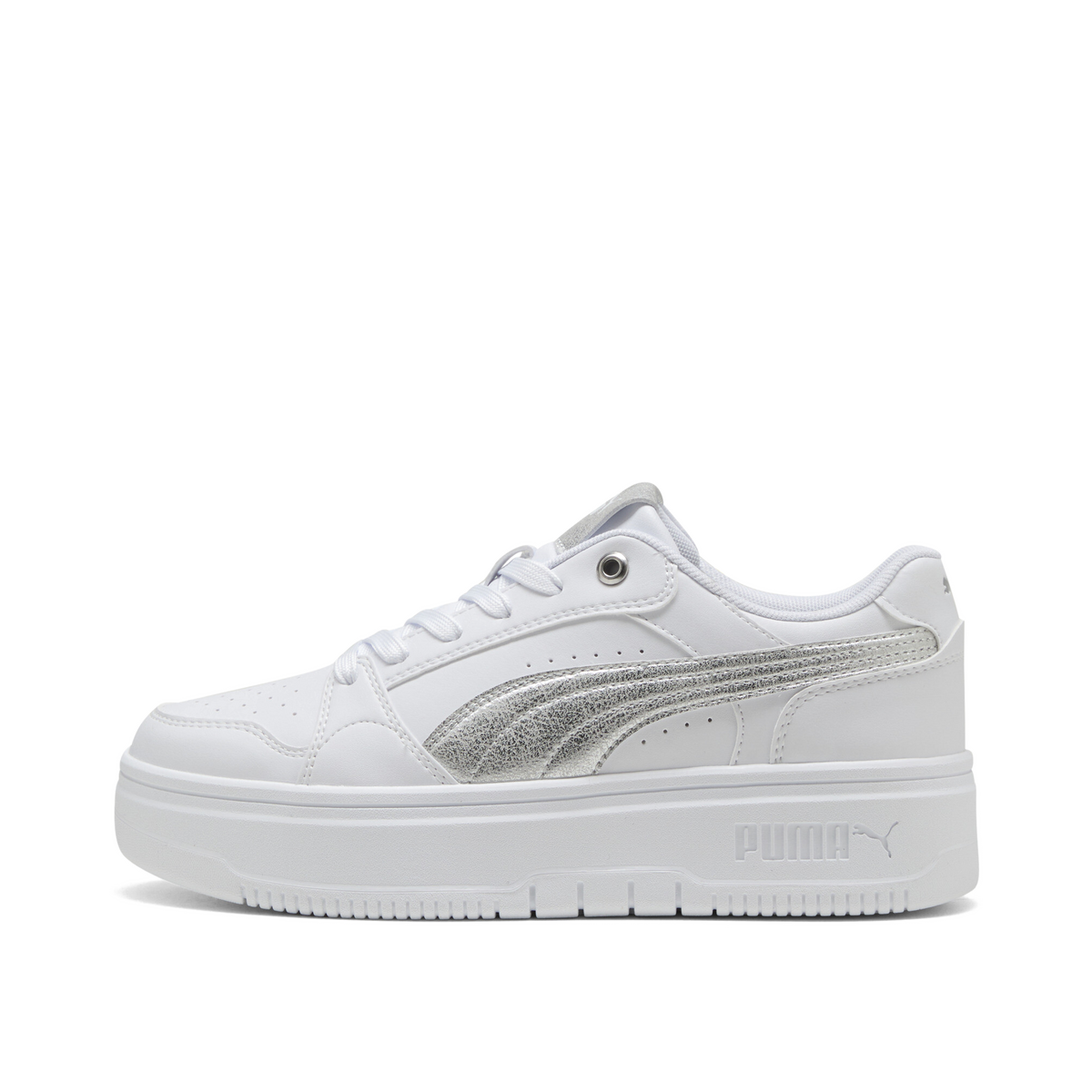 Puma Rebound Femme Low "White/Silver/Feather Gray" | 406063-02