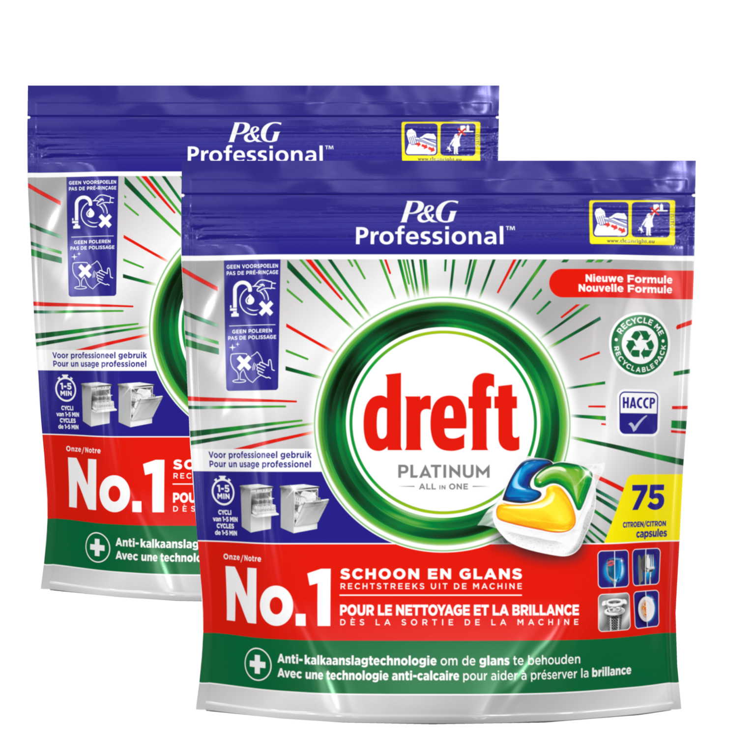 Dreft Platinum Lemon All in 1 - 150 vaatwastabletten