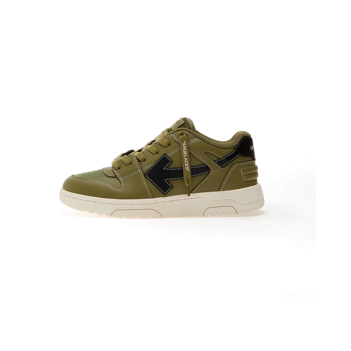 Off-White Out Of Office "Olive Green - Black" | OBIA011F24LEA0015410