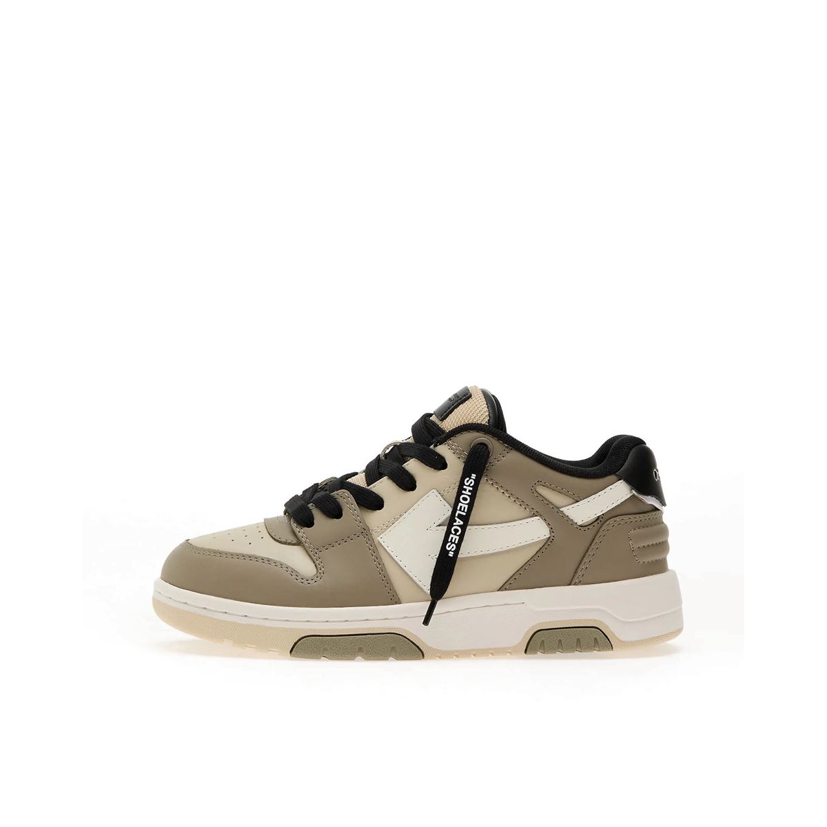 Off-White Out Of Office Kids "Olive Green Light Brown" | OBIA011S25LEA001546D