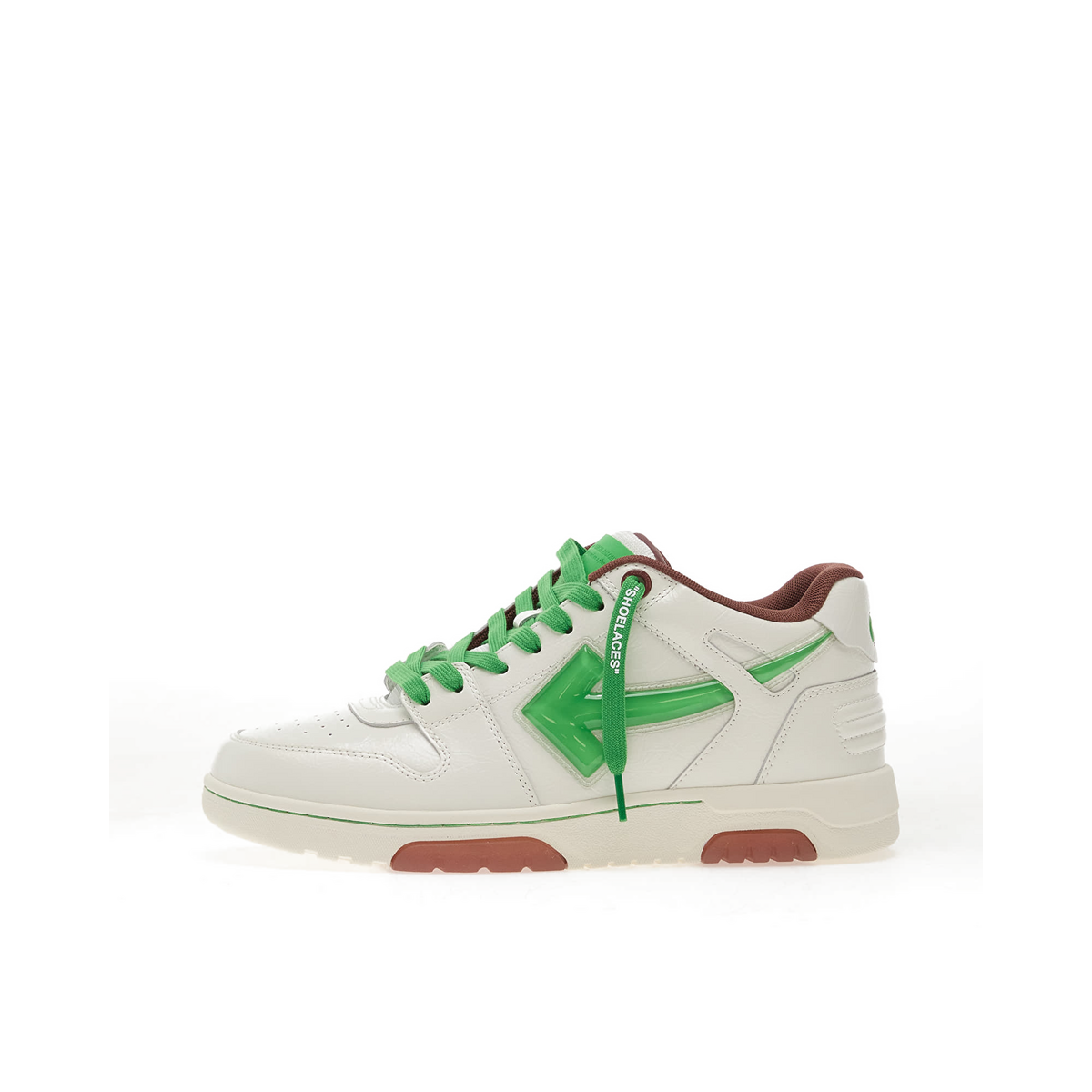 Off-White Out Of Office "White/Light Green" | OMIA189S26LEA0090150