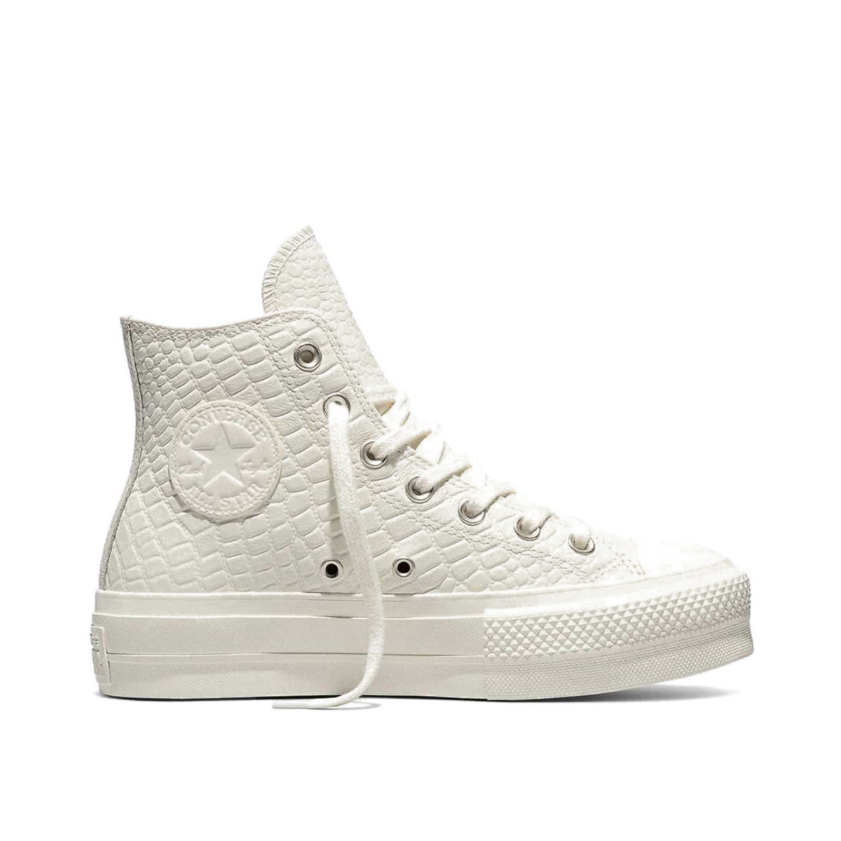 Converse All Star Lift Platform Crocodile Wmns "Egret/Egret/Vintage White" | A19746C