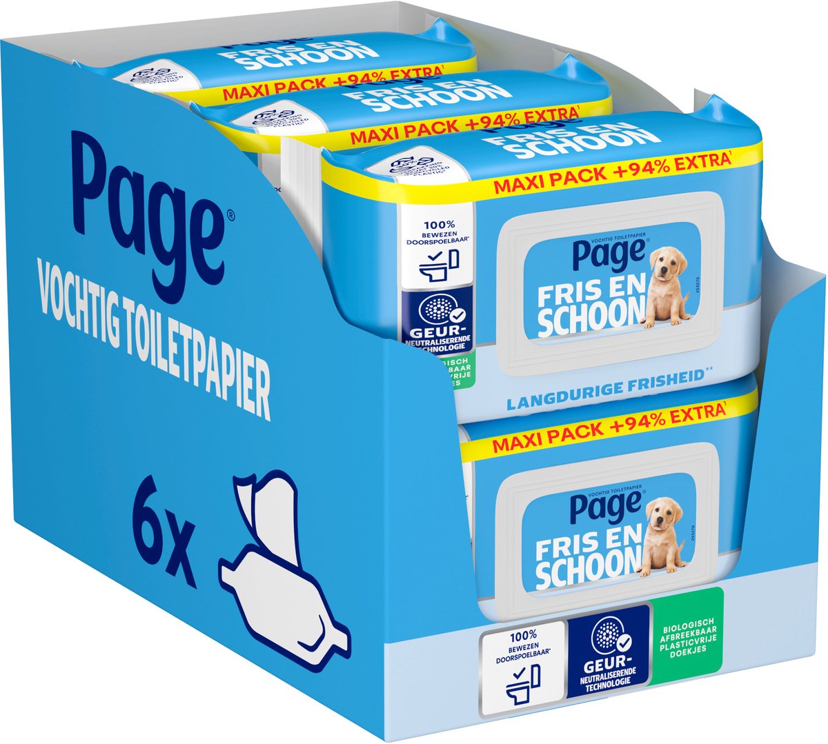 Page Compleet Schoon Maxi vochtig toiletpapier - 444 vellen