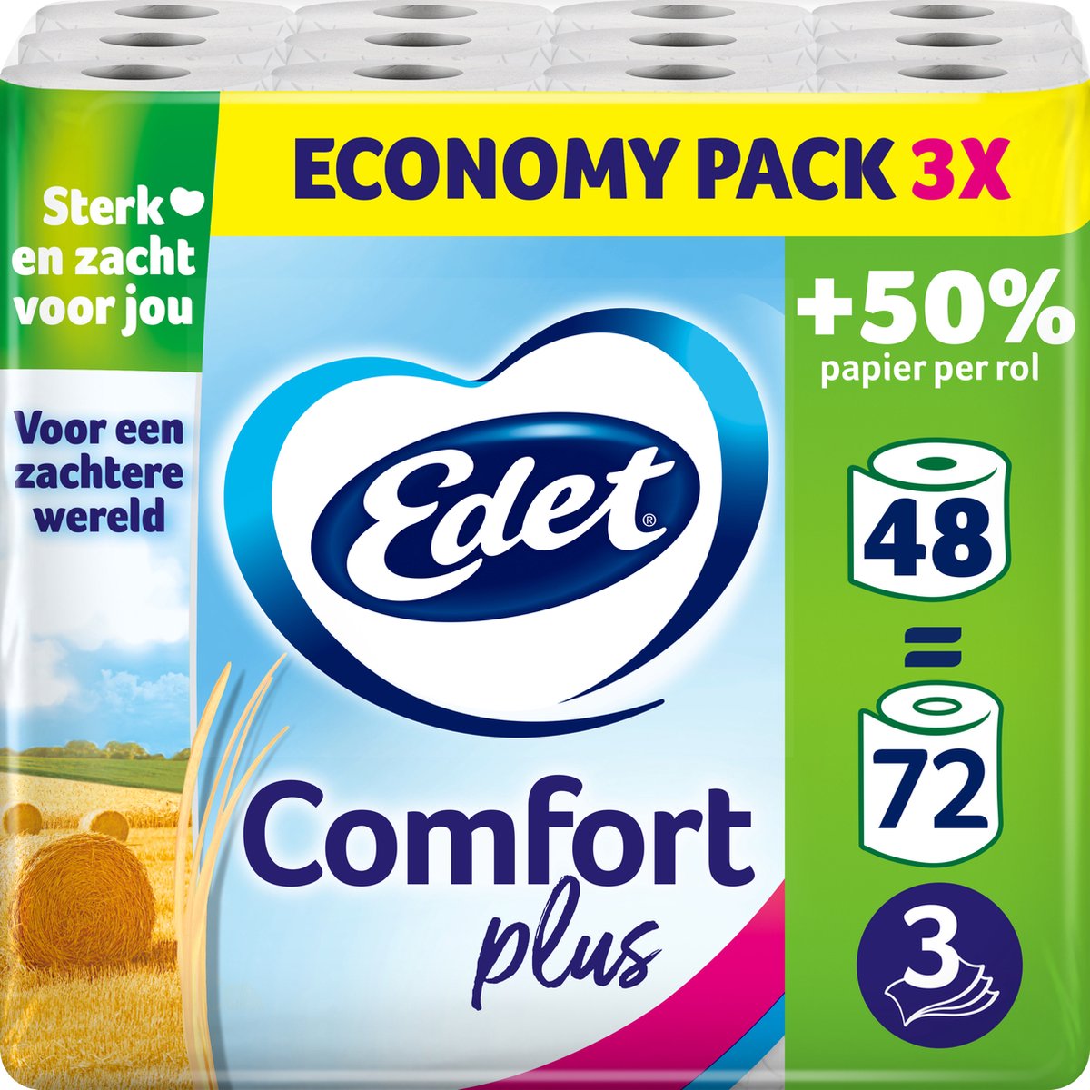 Edet Comfort Plus toiletpapier 3-laags - 48 rollen