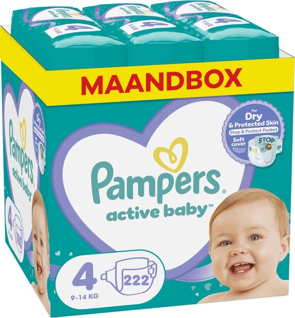 Pampers Active Baby Dry luiers maat 4 - 222 stuks