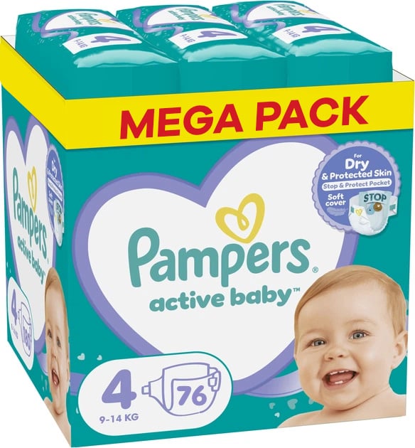 Pampers Active Baby Dry luiers maat 4 - 76 stuks