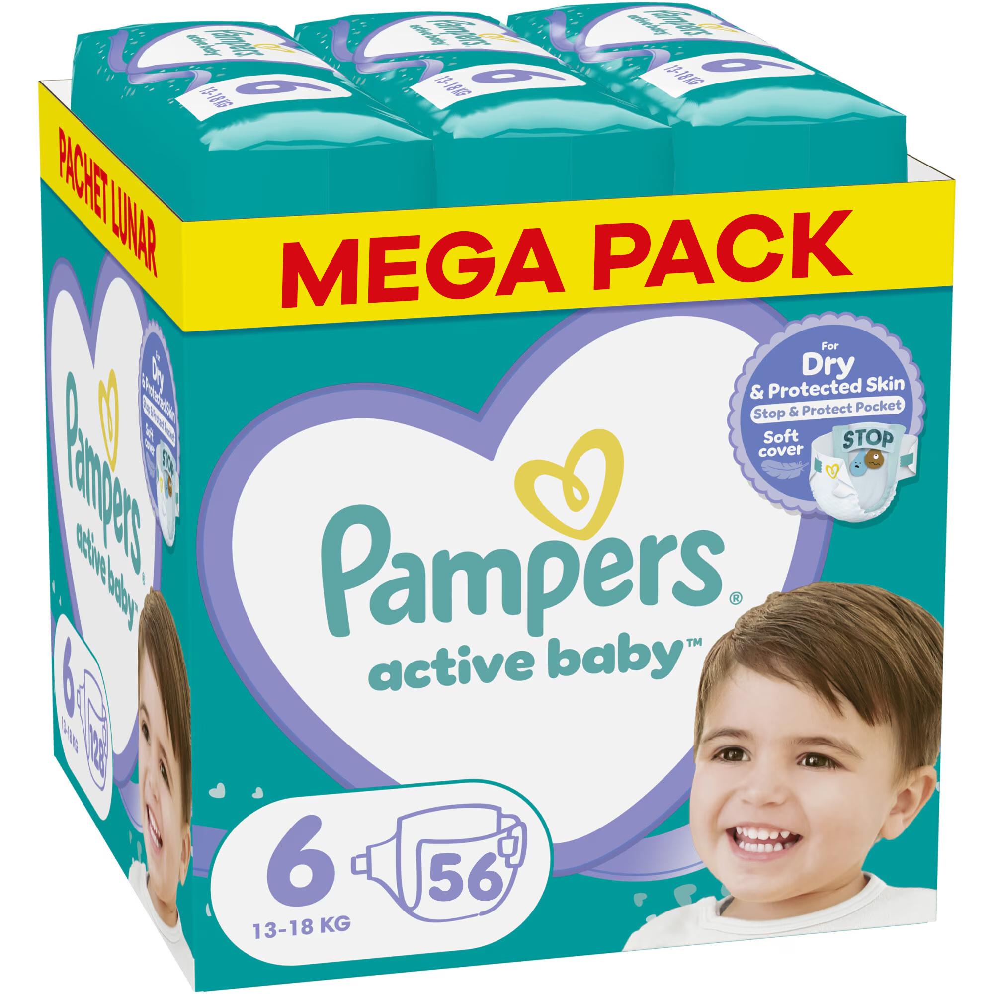 Pampers Active Baby Dry luiers maat 6 - 56 stuks