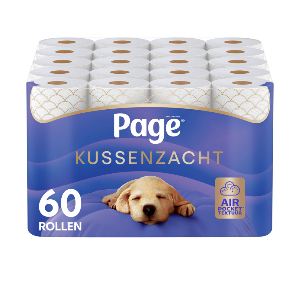 Page Kussenzacht toiletpapier 3-laags - 60 rollen