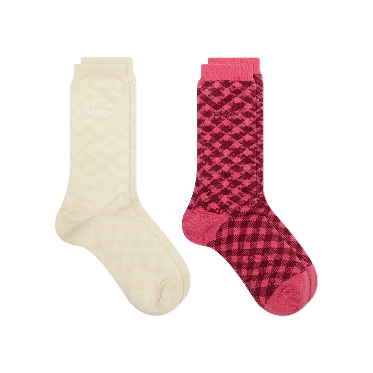 Adidas Originals x Wales Bonner Check Socks "CRAPNK/CBROWN" | KG4888