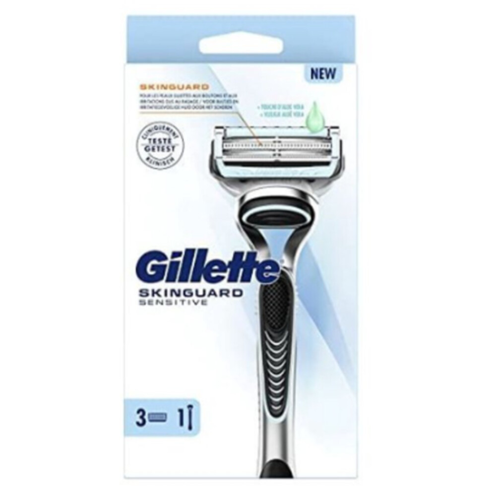 Gillette Scheerhouder + Scheermesjes Skinguard 3 Stuks