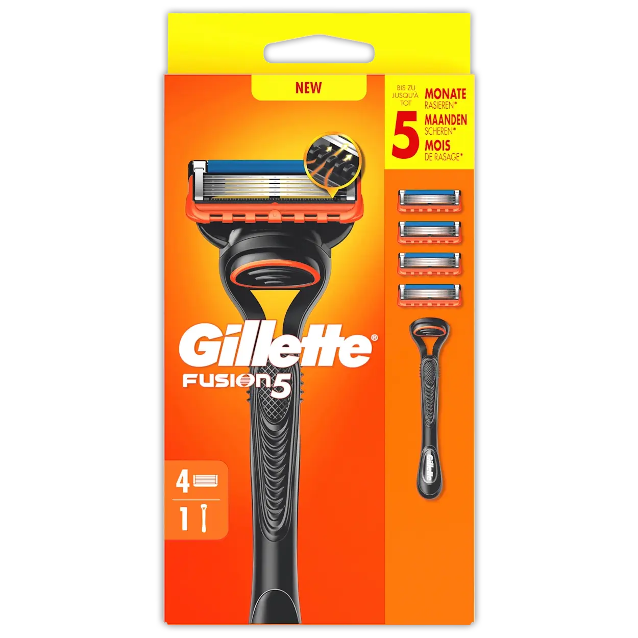 Gillette Fusion5 houder met 4 mesjes