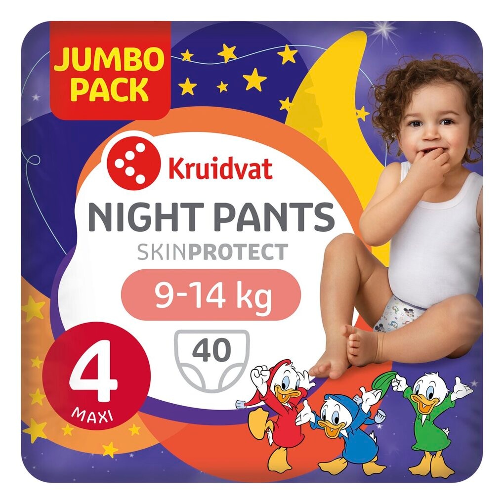 Kruidvat Night Pants Maxi Maat 4 Luierbroekjes Jumbopack - 40 stuks