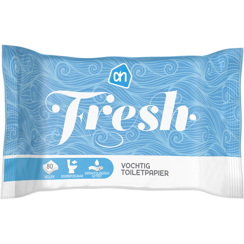 AH Vochtig toiletpapier fris 80 stuks