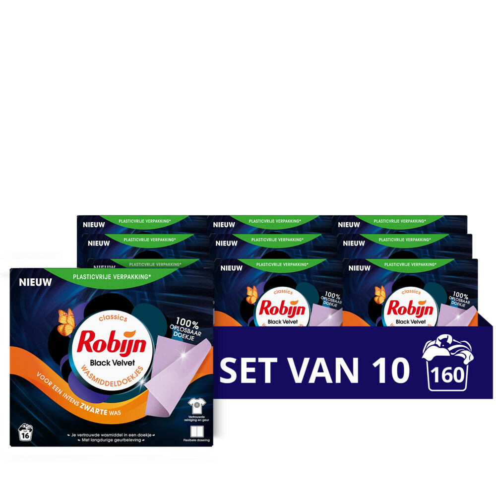 Robijn Wasmiddeldoekjes Black Velvet - 160 stuks