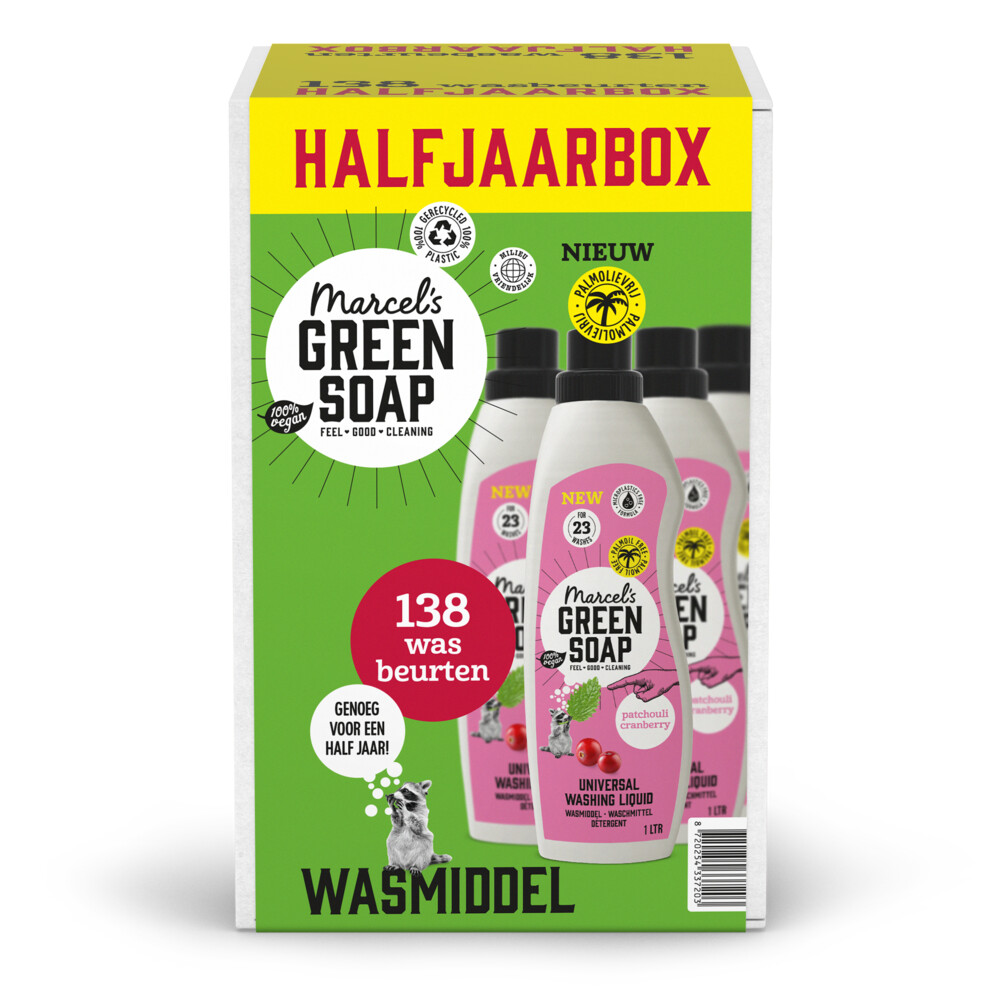 Marcel's Green Soap Patchouli & Cranberry wasmiddel - 138 wasbeurten