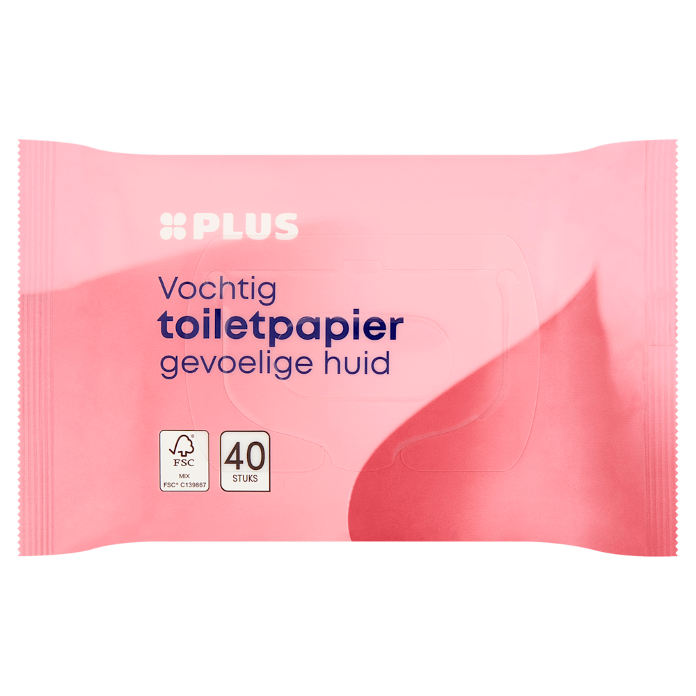 Plus Vochtig toiletpapier sensitive 40 stuks