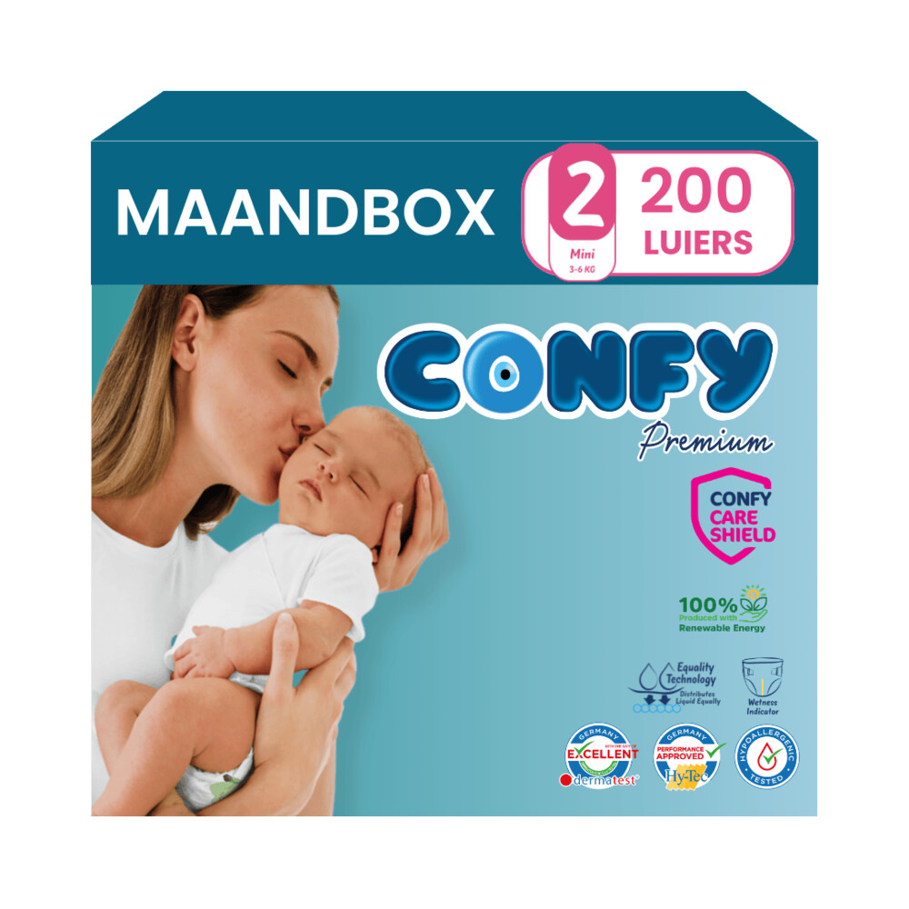 5x Confy Premium Luiers Maat 2 Mini 3-6kg 40 stuks