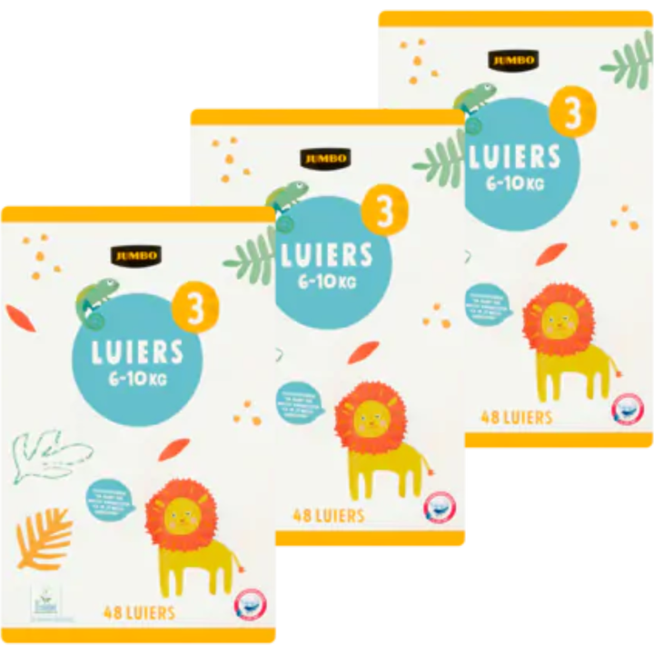 Jumbo Luiers 3 6-10 kg 3 x 48 stuks