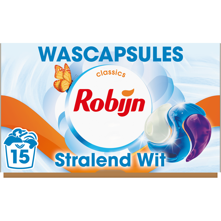 Robijn Classics 3-in-1 Stralend Wit wascapsules - 15 wasbeurten