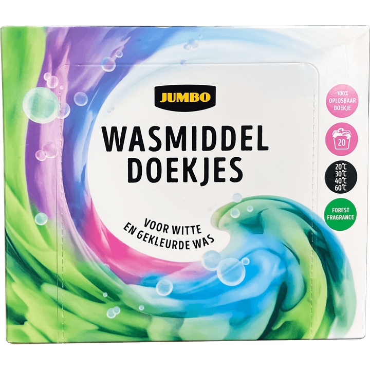 Jumbo Wasmiddeldoekjes wasmiddel - 20 wasbeurten