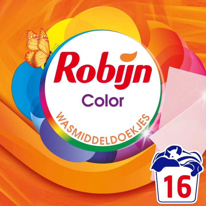 Robijn Classics Wasmiddeldoekjes Bonte wasmiddel - 16 wasbeurten