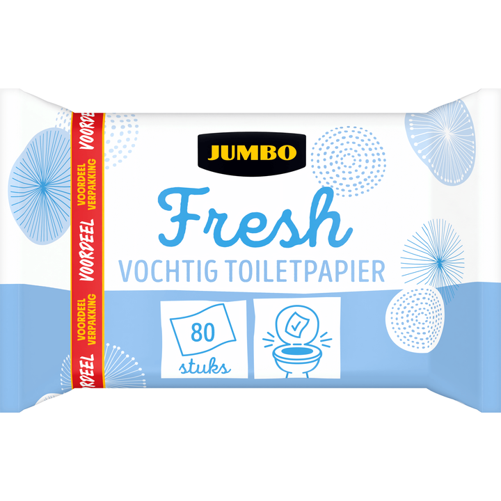 Jumbo Vochtig Toiletpapier Fresh Voordeelverpakking 80 Stuks