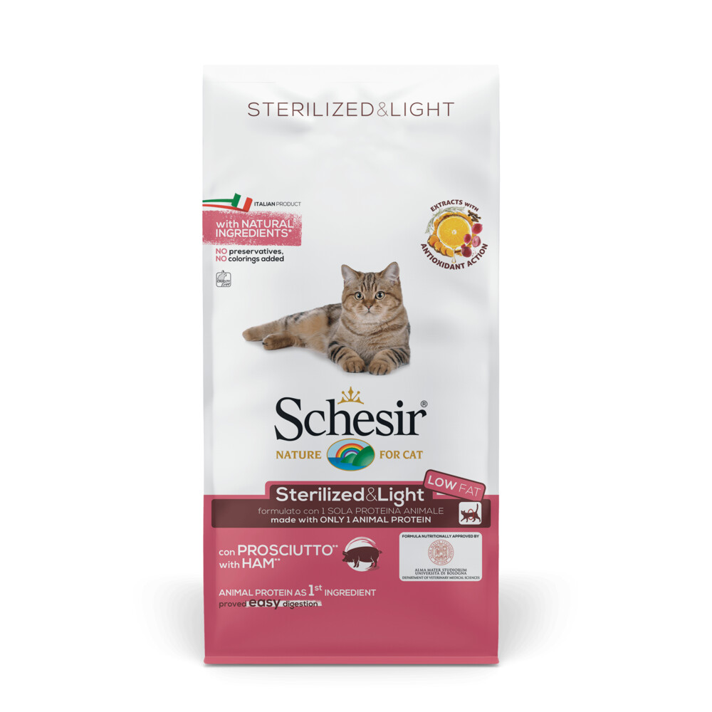 Schesir Kat droogvoer voor gesteriliseerde katten, ham, 10 kg