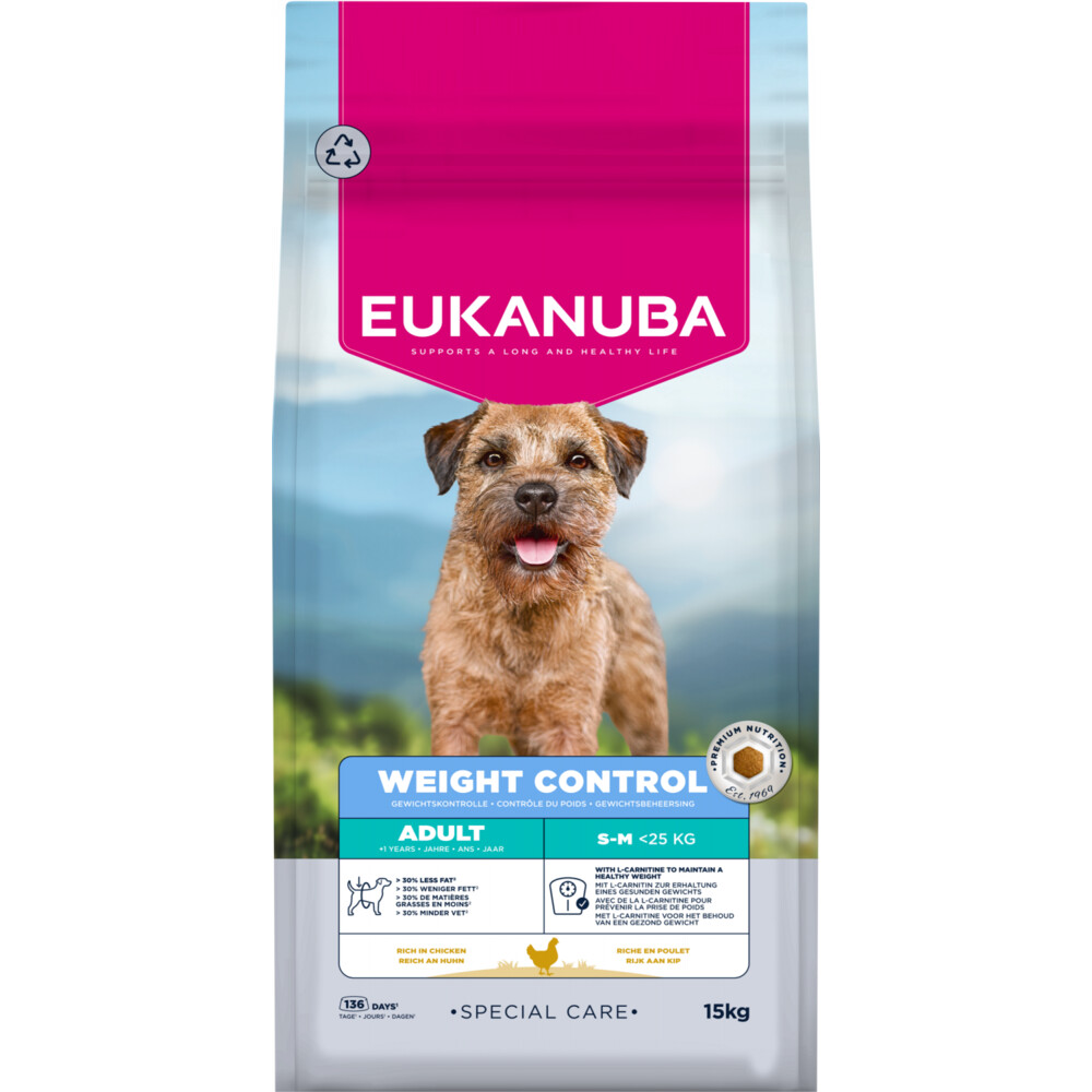 Eukanuba droog hondenvoer Special Care volwassen klein/middelgroot gewichtsbeheersing 15 kg