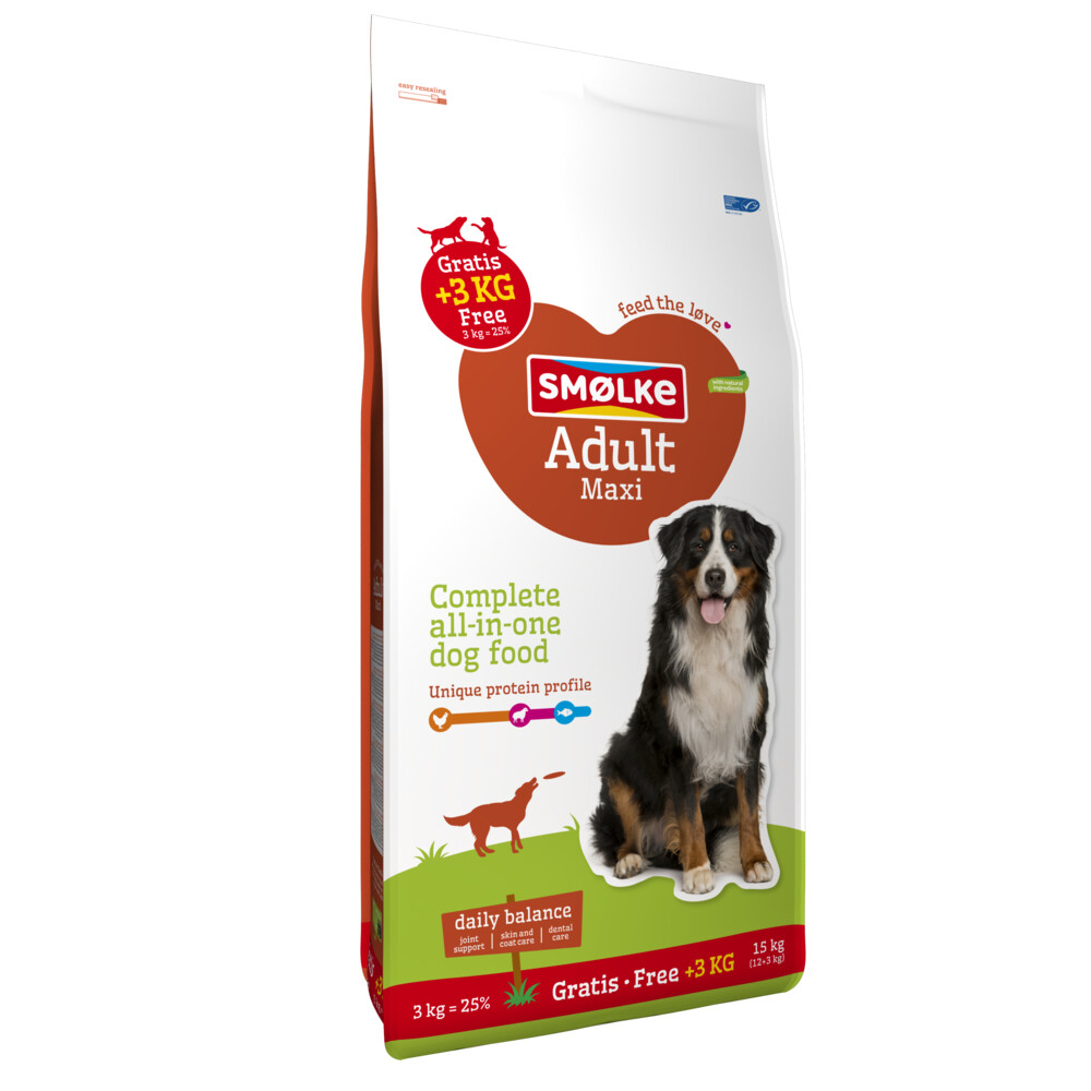 Smolke Hondenvoer Volwassen Maxi 12 + 3 kg