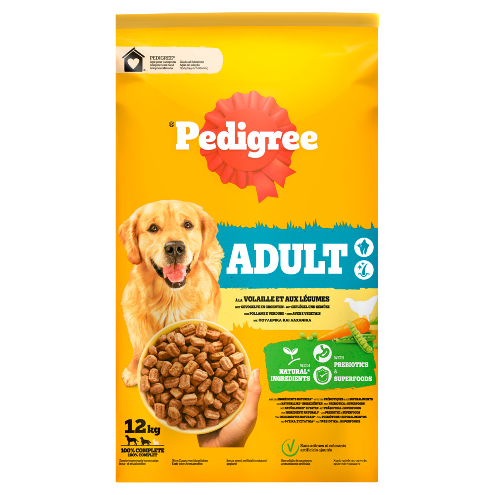Pedigree Volwassen Hondenbrokken Gevogelte en Groenten 12 kg
