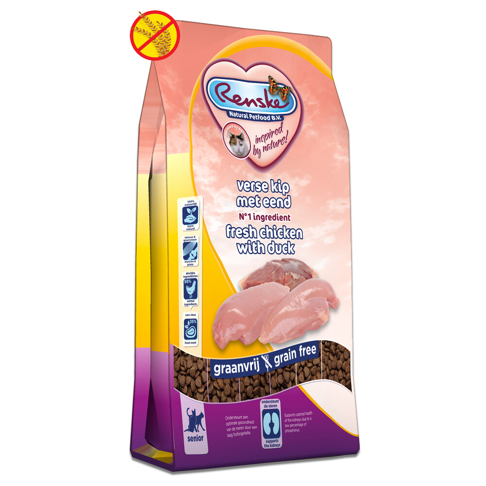 Renske Super Premium senior kattenvoer kip & eend 6 kg