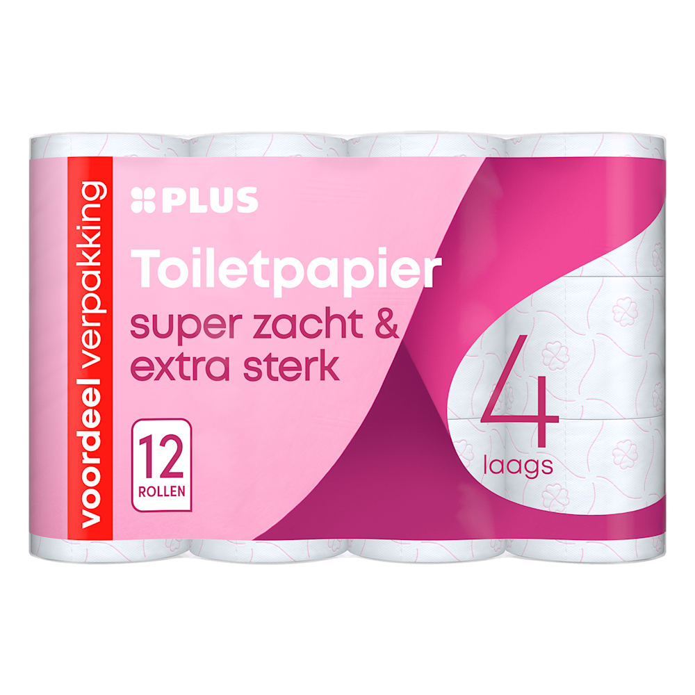 PLUS Classic toiletpapier 4-laags - 12 rollen