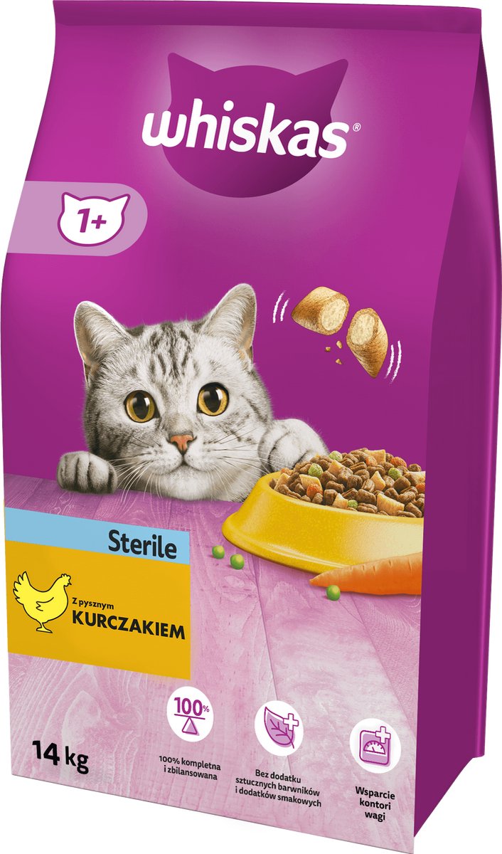 Whiskas - droogvoer voor gesteriliseerde katten - kurkuma - 14 kg
