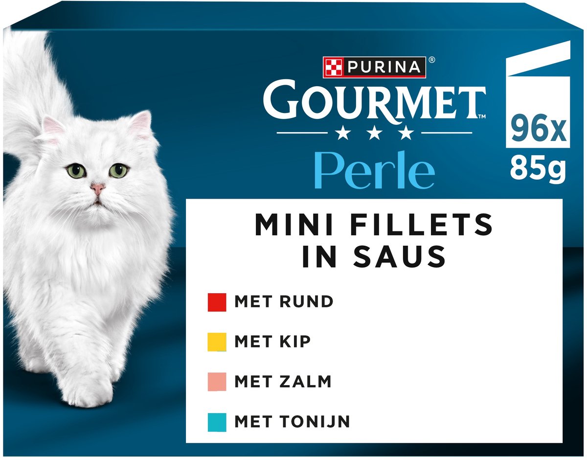 Gourmet nat kattenvoer multipack Perle mini filets in saus 96 x 85 gram