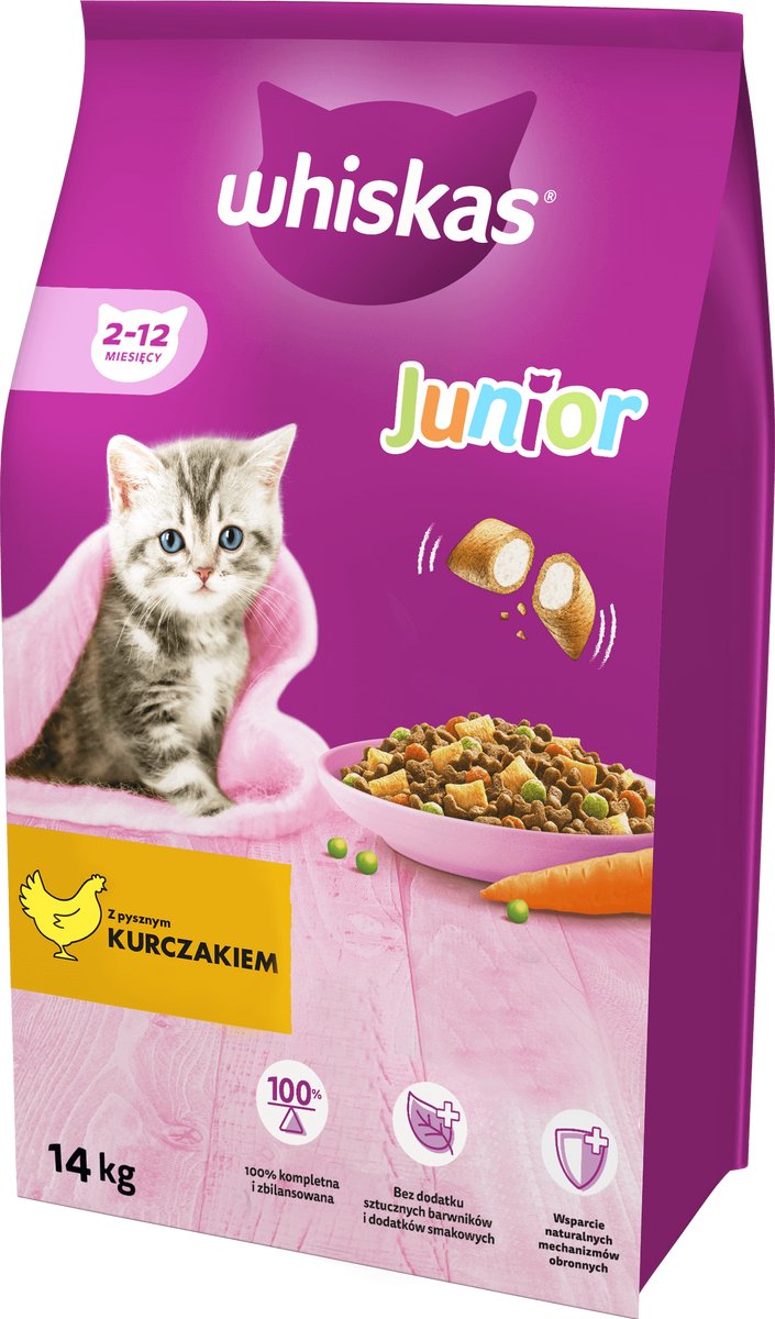 Whiskas Junior - Kip - 14kg - Voor Kittens - Met Melk