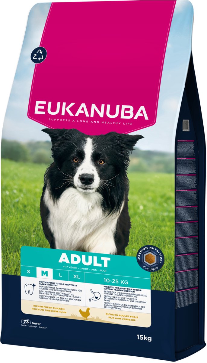 Eukanuba droog hondenvoer Life Care Dog Adult Medium kip 15 kg