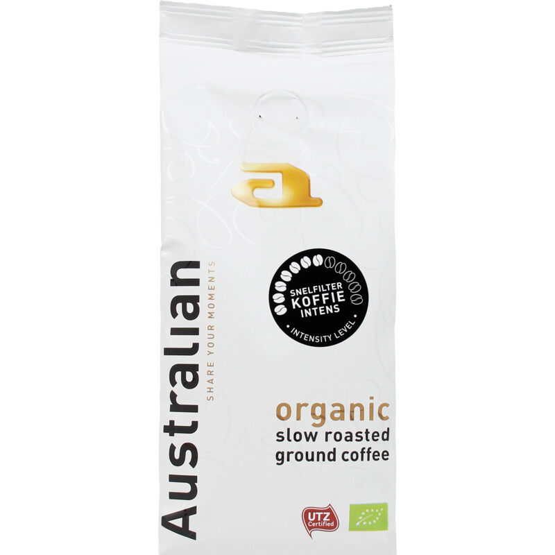 Australian Organic langzaam gebrande gemalen koffie - 250 gram
