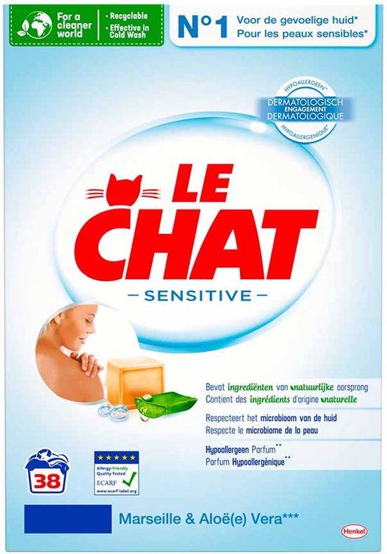 Le Chat Sensitive Marseille & Aloë Vera wasmiddel - 38 wasbeurten