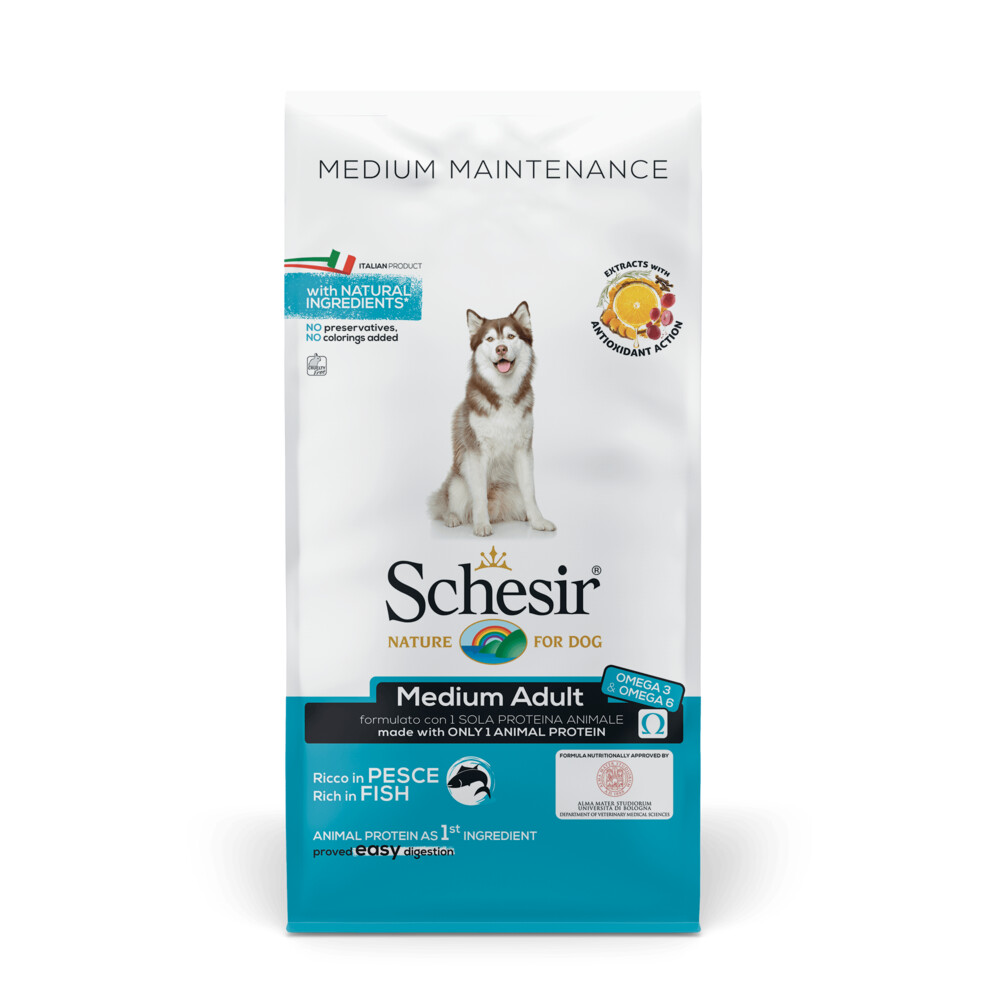Schesir Hond Droog Maintenance Medium Vis 12 kg