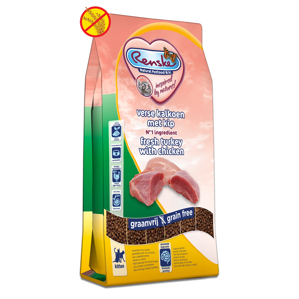 Renske Super Premium Kitten Kattenvoer Kalkoen & Kip 6 kg