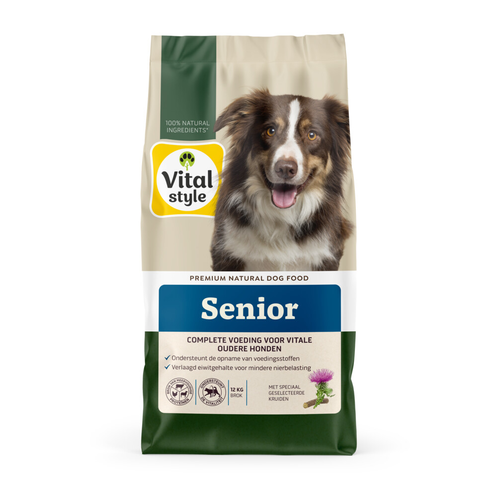 2 stuks Vitalstyle senior hondenvoer 12 kg