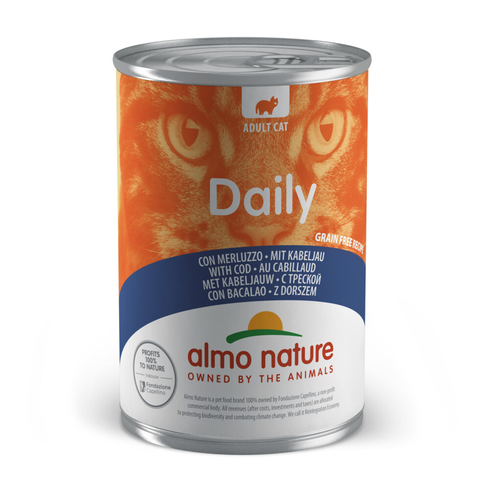 24 stuks Almo Nature Daily Menu nat kattenvoer kabeljauw 400 gr