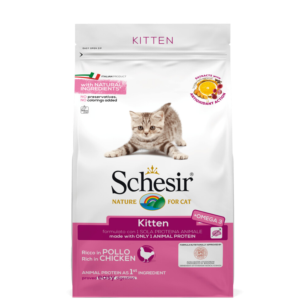 6 stuks Schesir kattenvoer Dry Kitten 1,5 kg