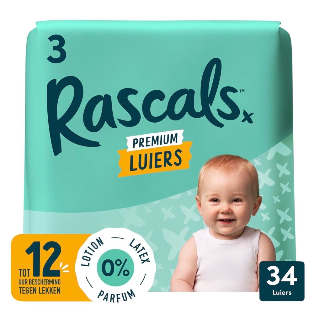 Rascal + Friends Premium luiers maat 3 - 34 stuks